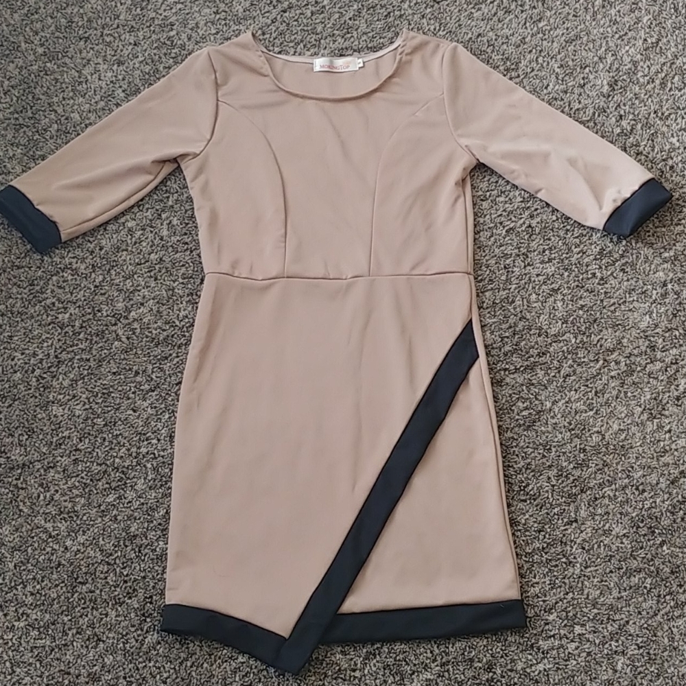 Tan / black dress
